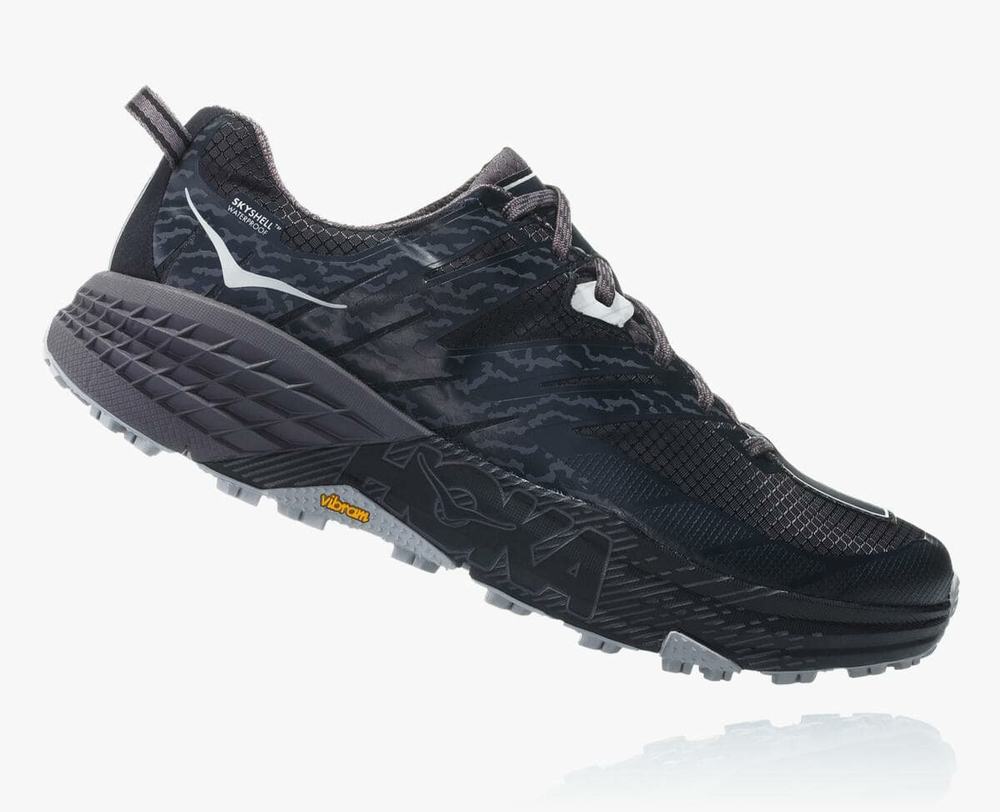 Black/Grey Hoka Speedgoat 3 Waterproof Men's Hiking Shoes | 03672NDCF